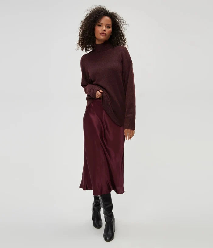 michael stars leila bias cut midi skirt