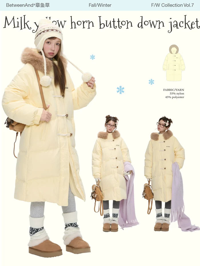 Milk yellow horn button down jacket