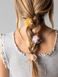 Mini Fabric Flower Hair Claw Clips, Set of 3 - Pink-view 1