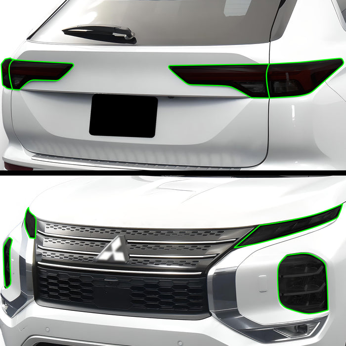 Full Headlight Taillight Precut Smoked PPF Tint Kit Film Overlay Fits Mitsubishi Outlander 2022 - 2025 - Bogar Tech Designs