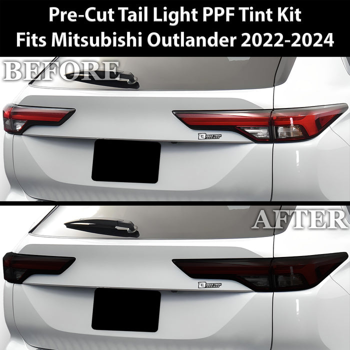Full Headlight Taillight Precut Smoked PPF Tint Kit Film Overlay Fits Mitsubishi Outlander 2022 - 2025 - Bogar Tech Designs