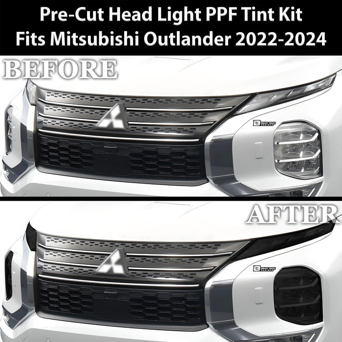 Full Headlight Taillight Precut Smoked PPF Tint Kit Film Overlay Fits Mitsubishi Outlander 2022 - 2025 - Bogar Tech Designs