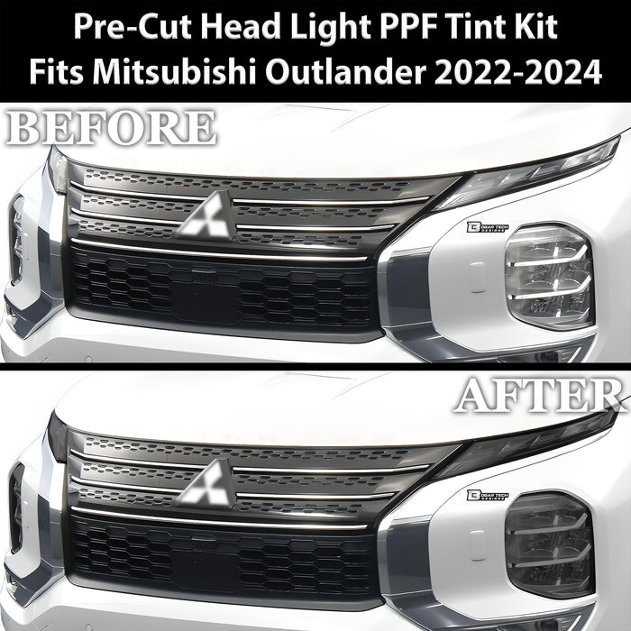 Full Headlight Taillight Precut Smoked PPF Tint Kit Film Overlay Fits Mitsubishi Outlander 2022 - 2025 - Bogar Tech Designs