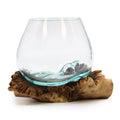Molten Glass on Rare handcarved Genuine Teak Root Wood
