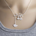 Mom & Two Baby Birds Pendant Necklace – Zinc Alloy