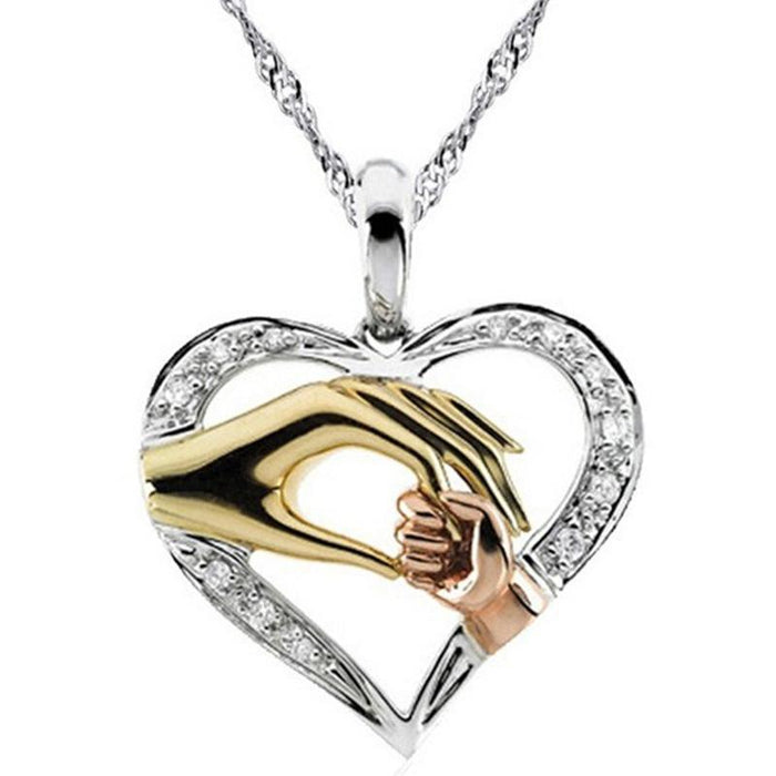 Mother & Baby Heart Pendant Necklace Gift Set – Sterling Silver