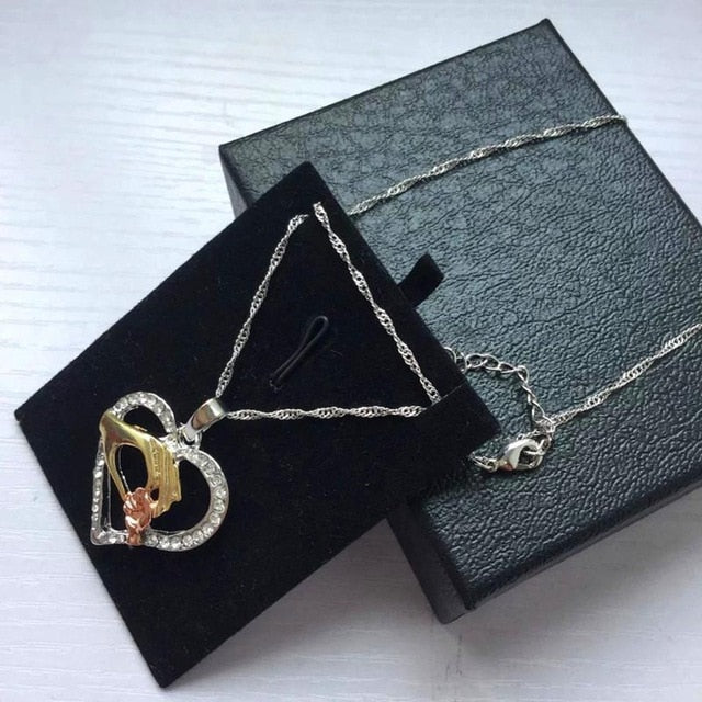 Gold Pendant and Silver Chain / Clear