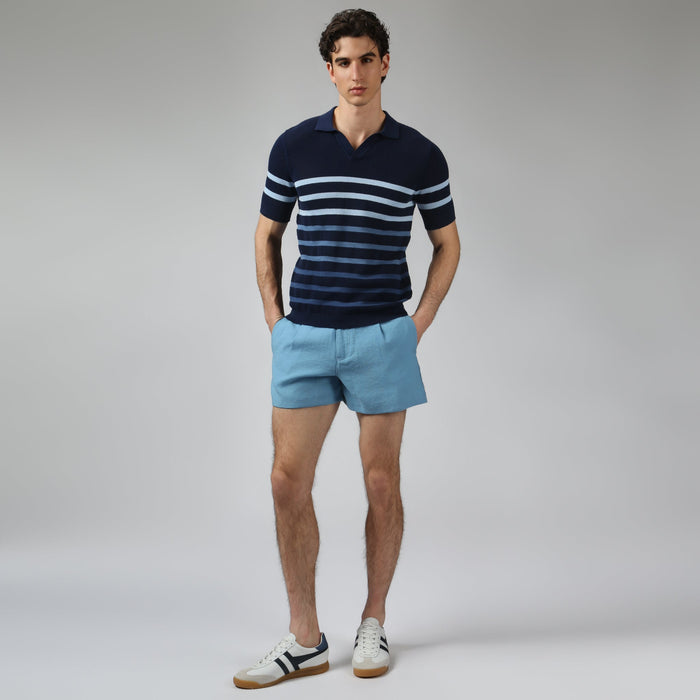 Navy Seabreeze Knit Polo - Parke & Ronen