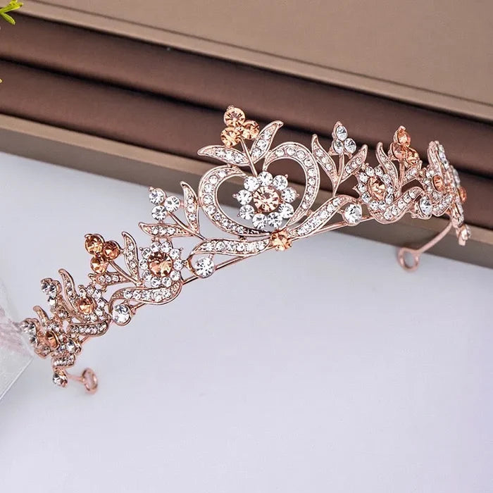 Rose Gold with Champagne Crystals