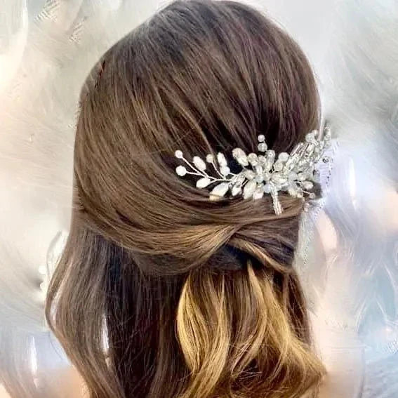 Wedding Hair Accessories -  Opal Bridal Hair Comb