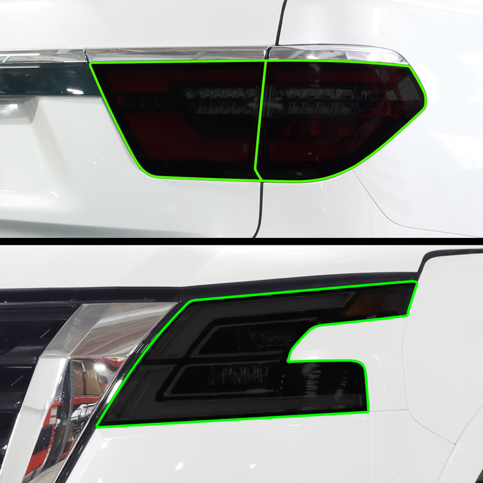 Full Headlight Taillight Precut Smoked PPF Tint Kit Film Overlay Fits Nissan Armada 2021 - 2024 - Bogar Tech Designs
