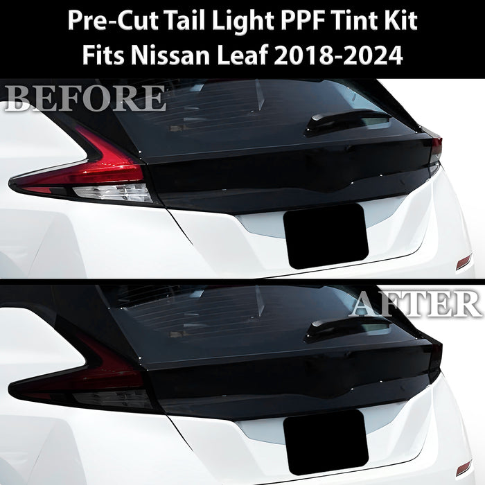 Full Headlight Taillight Precut Smoked PPF Tint Kit Film Overlay Film Fits Nissan Leaf 2018 - 2024 - Bogar Tech Designs
