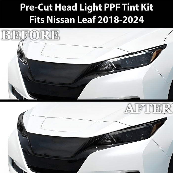 Full Headlight Taillight Precut Smoked PPF Tint Kit Film Overlay Film Fits Nissan Leaf 2018 - 2024 - Bogar Tech Designs