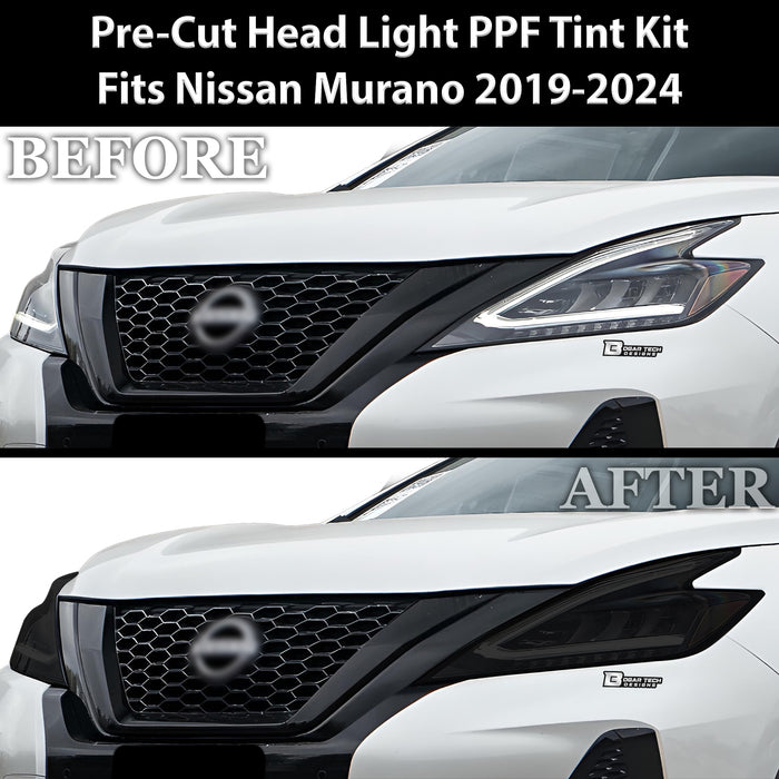 Full Headlight Taillight Precut Smoked PPF Tint Kit Film Overlay Fits Nissan Murano 2015 - 2024 - Bogar Tech Designs
