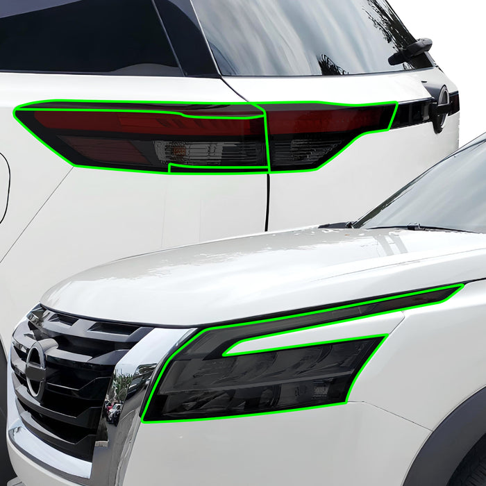 Full Headlight Taillight Precut Smoked PPF Tint Kit Film Overlay Fits Nissan Pathfinder 2022 - 2025 - Bogar Tech Designs