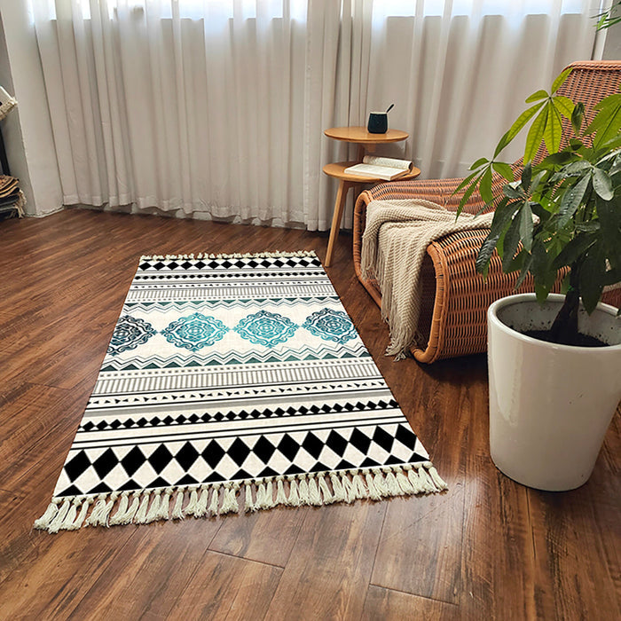 NNEAGS 2X 90cm Boho Bathroom Rug Vintage Kitchen Area Runner Rugs, Home Decor