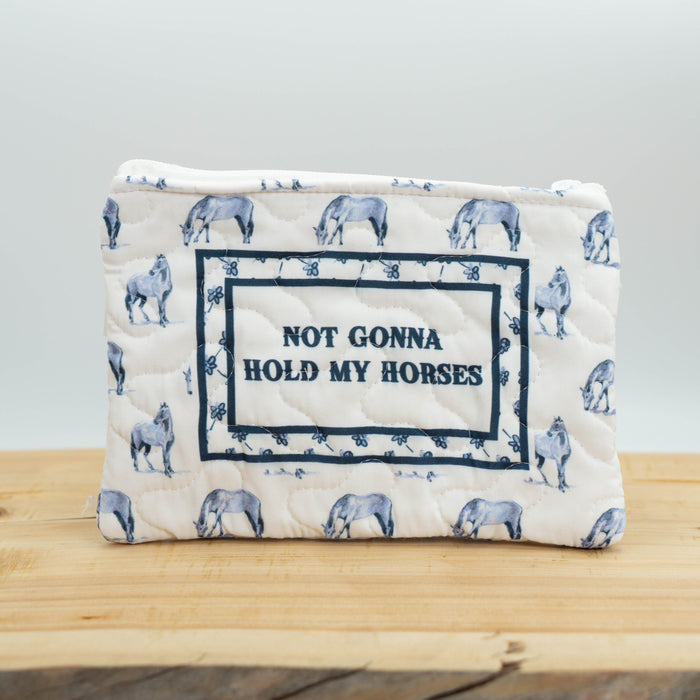 Not Gonna Hold My Horses Quilted Zipper Bag #QMB243
