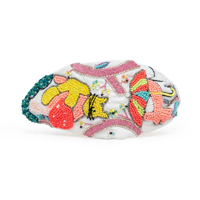 Nutty Love Knotted Headband-White & Yellow
