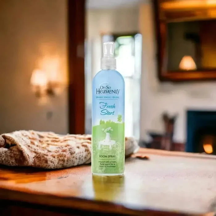 Oh So Heavenly Home Sweet Home Room Spray Fresh Start 400ml with iris ylang ylang amber fragrance vegan cruelty-free made in South Africa
