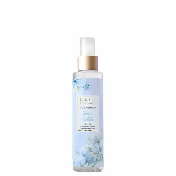 Oh So Heavenly Luxury Living Room Spray Fresh Cotton 150ml with white cotton and lily scent