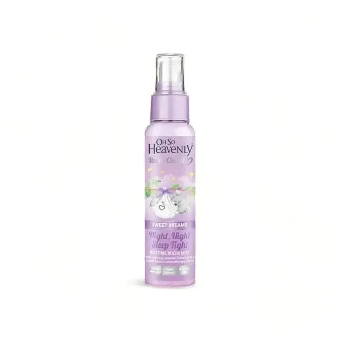 Oh So Heavenly Mom & Cherub Room Mist Night Night Sleep Tight 100ml bottle with lavender and sweet dreams aromatherapy