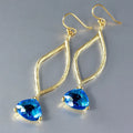Wedding Jewelry - Blue Cubic Zirconia Earrings - Available in Gold and Silver