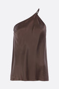 one shoulder slip top in satin
