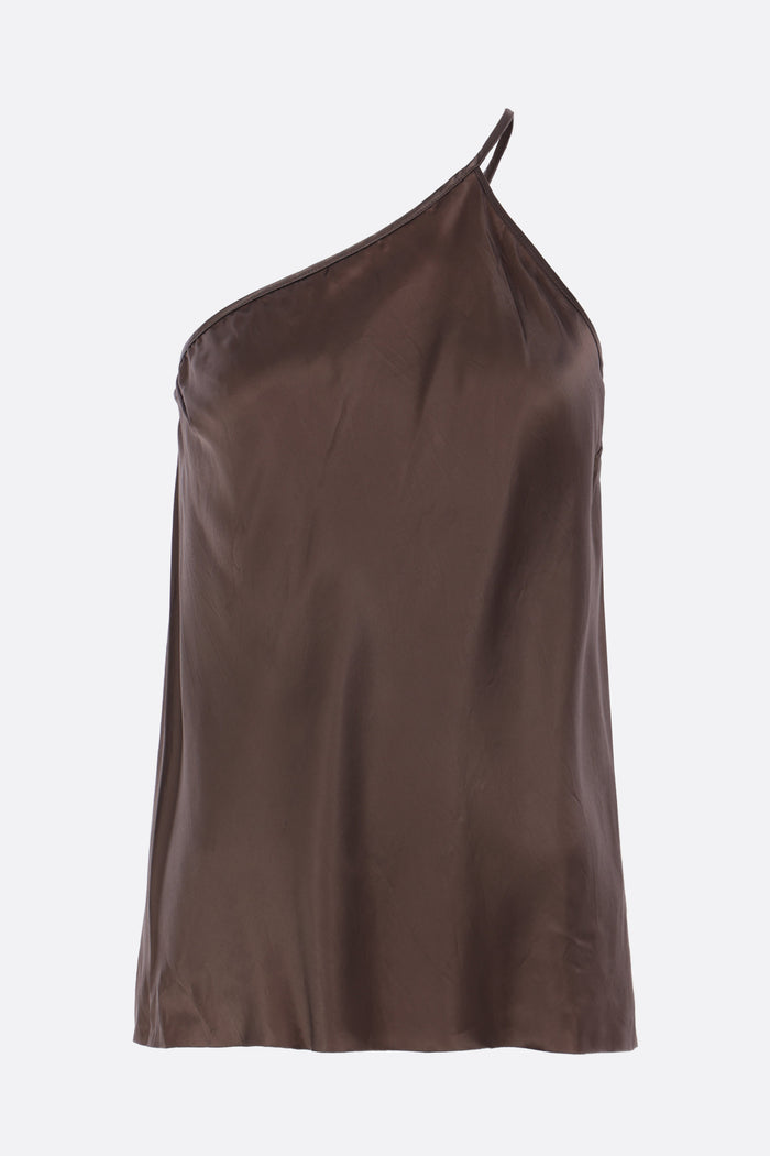 one shoulder slip top in satin