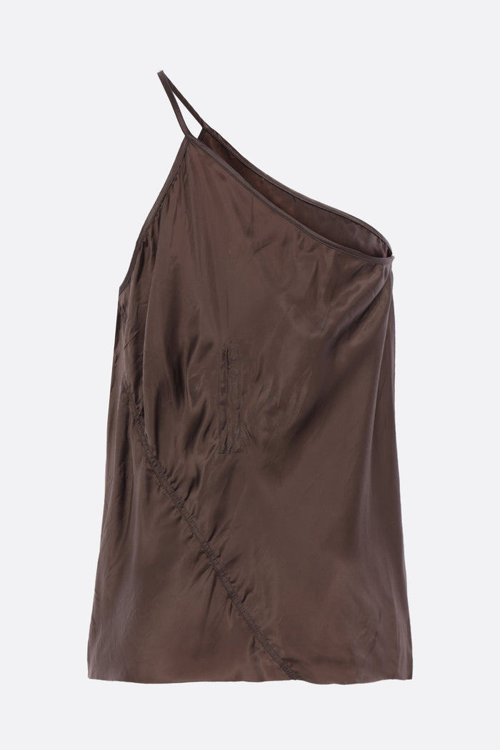 one shoulder slip top in satin