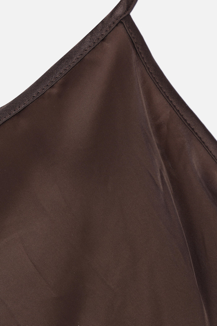 one shoulder slip top in satin