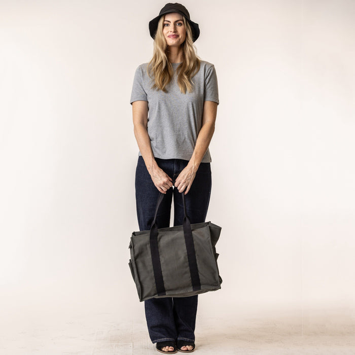 Terra Thread® Charcoal Grey Organic Cotton Canvas Tote Bag - Fair Trade Everyday Tote