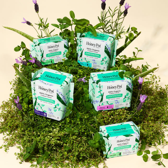 Organic Cotton Cover Cooling Herbal Infusion Regular Liners