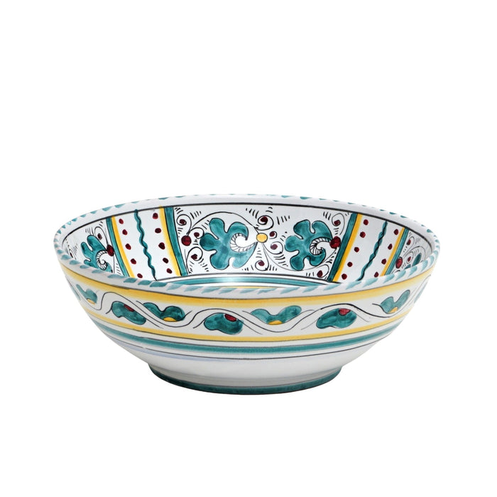 ORVIETO GREEN ROOSTER: Salad Bowl (Medium 10" Diam.)