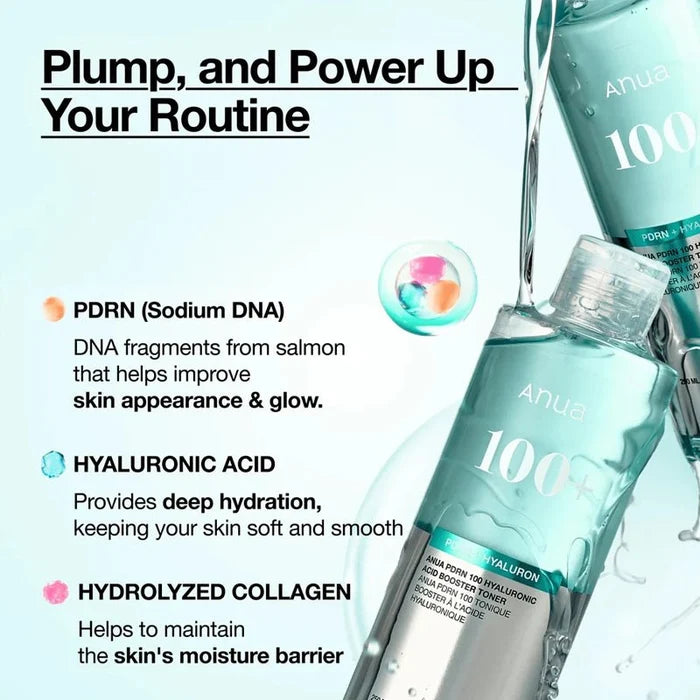 PDRN 100 Hyaluronic Acid Booster Toner for Dry & Tight Skin - 250ml