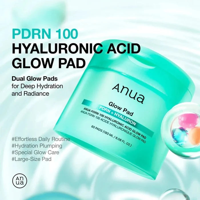 PDRN 100 Hyaluronic Acid Hydrating Glow Face Pads - 60pcs