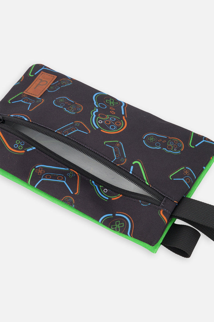 Pencil Case Black Printed Controller-2
