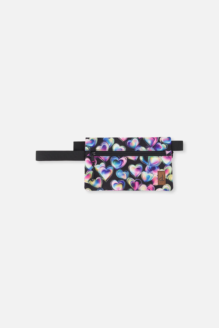 Pencil Case Black Printed With Hearts-0