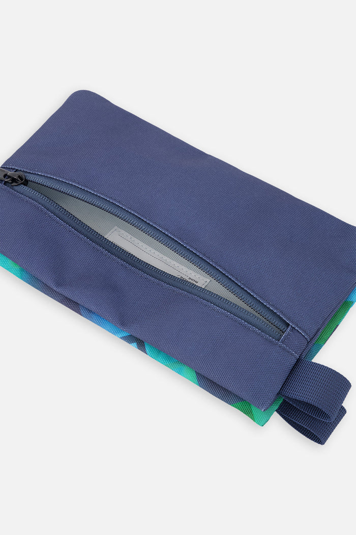 Pencil Case Blue Diamond Print-3