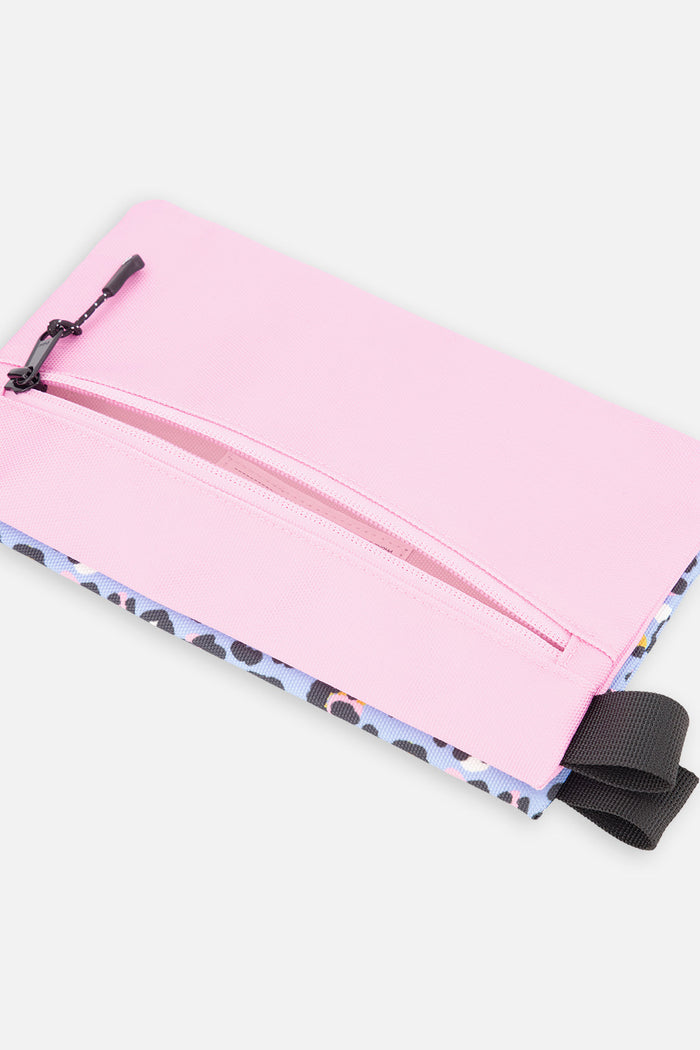 Pencil Case Blue Leopard Print-3