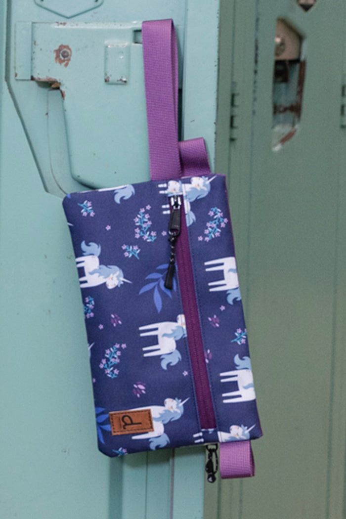 Pencil Case Navy Unicorn Print-1