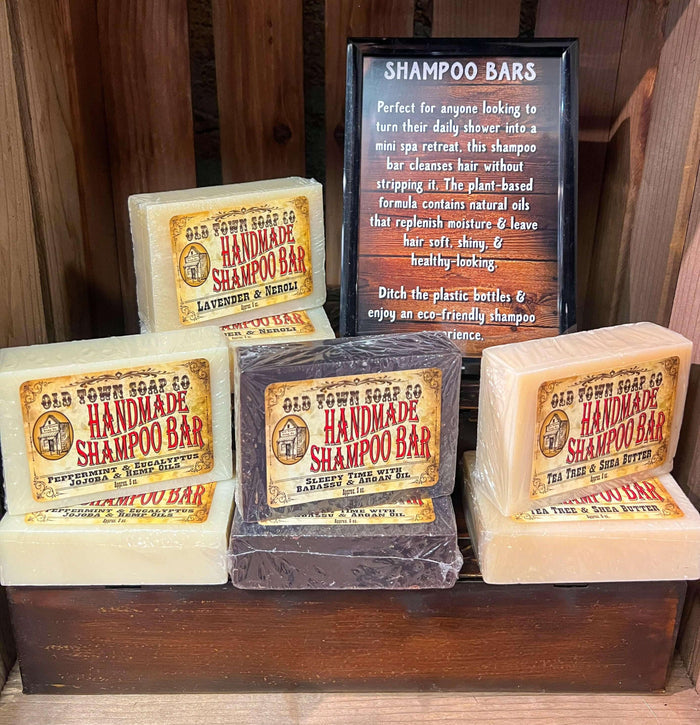 Peppermint Eucalyptus Jojoba & Hemp Seed Oil Shampoo Bar - Old Town Soap Co.