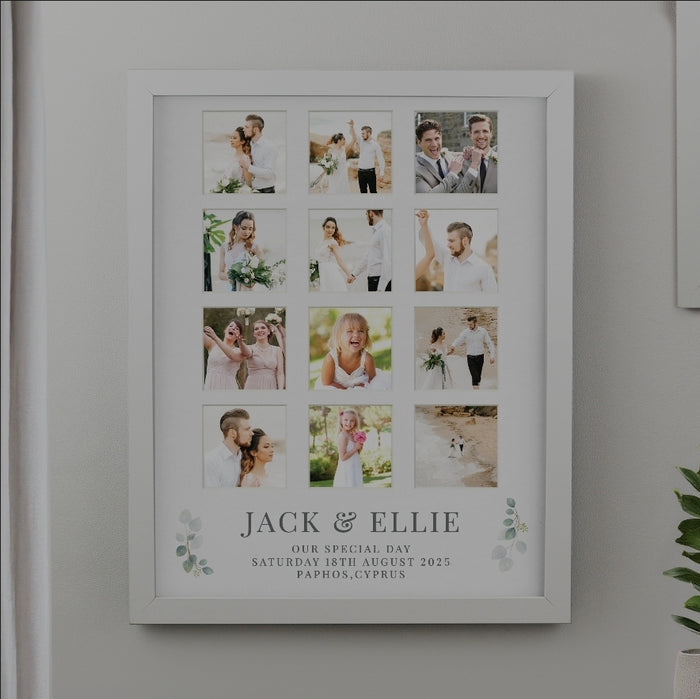 Personalised Wedding White Multi Photo Frame