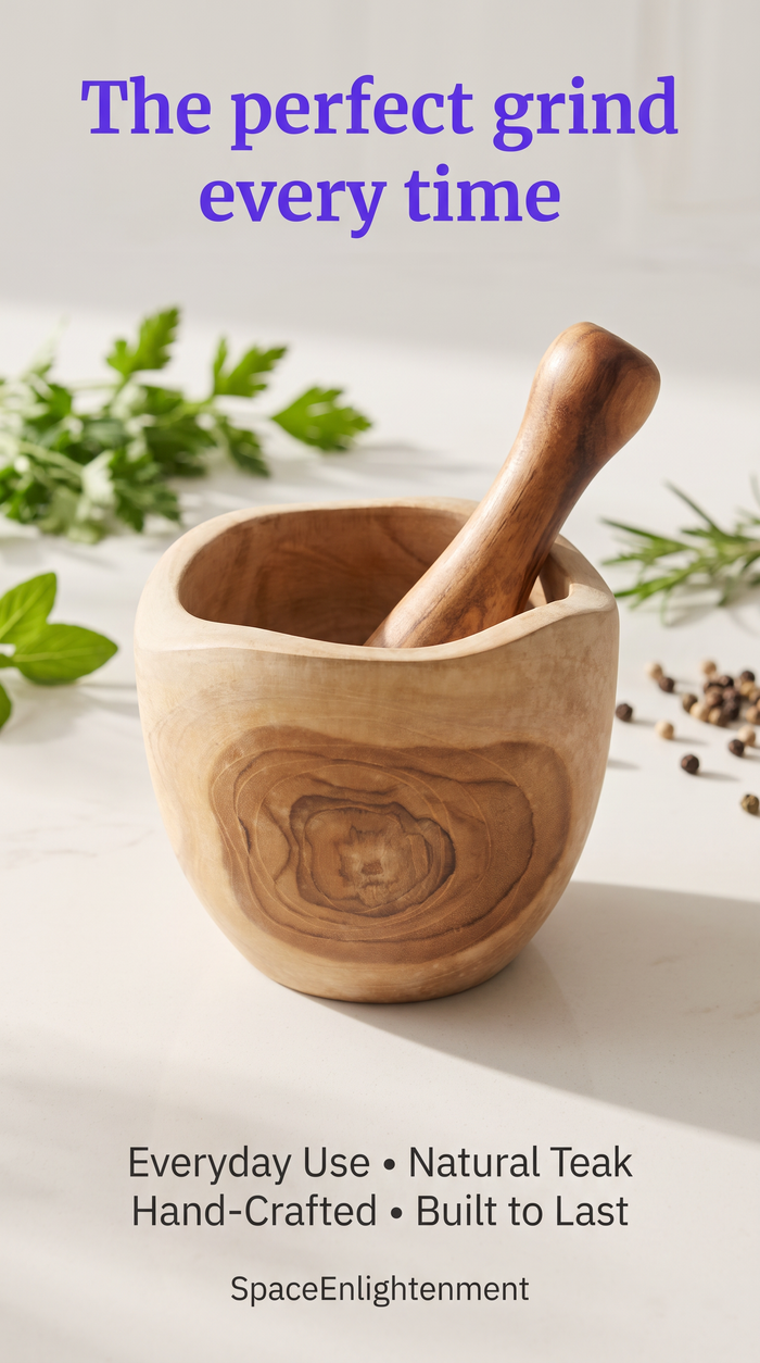 Pestle & Mortar Set Handcrafted From Teakwood - MEDIUM