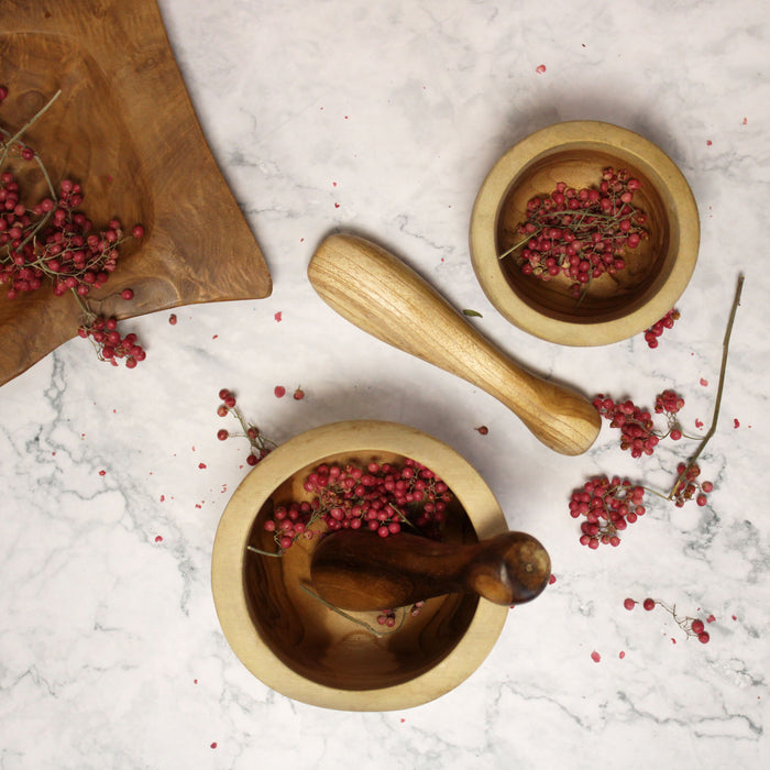 Pestle & Mortar Set Handcrafted From Teakwood - MEDIUM