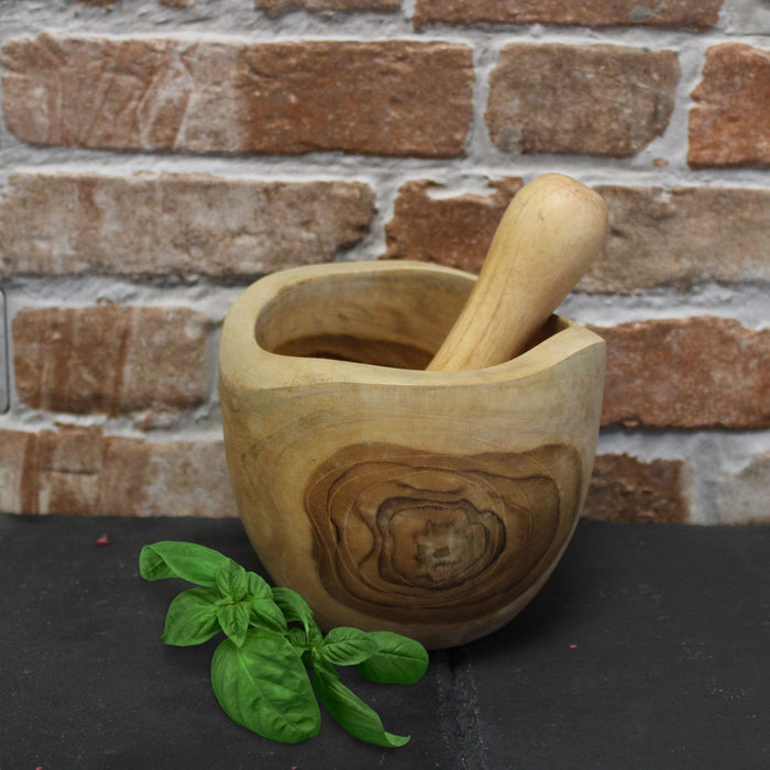 Pestle & Mortar Set Handcrafted From Teakwood - MEDIUM