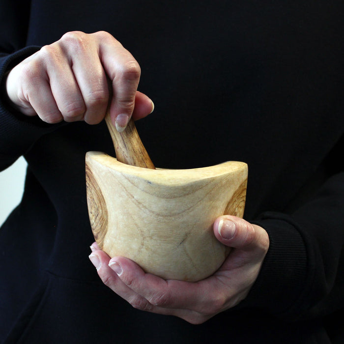 Pestle & Mortar Set Handcrafted From Teakwood - MEDIUM