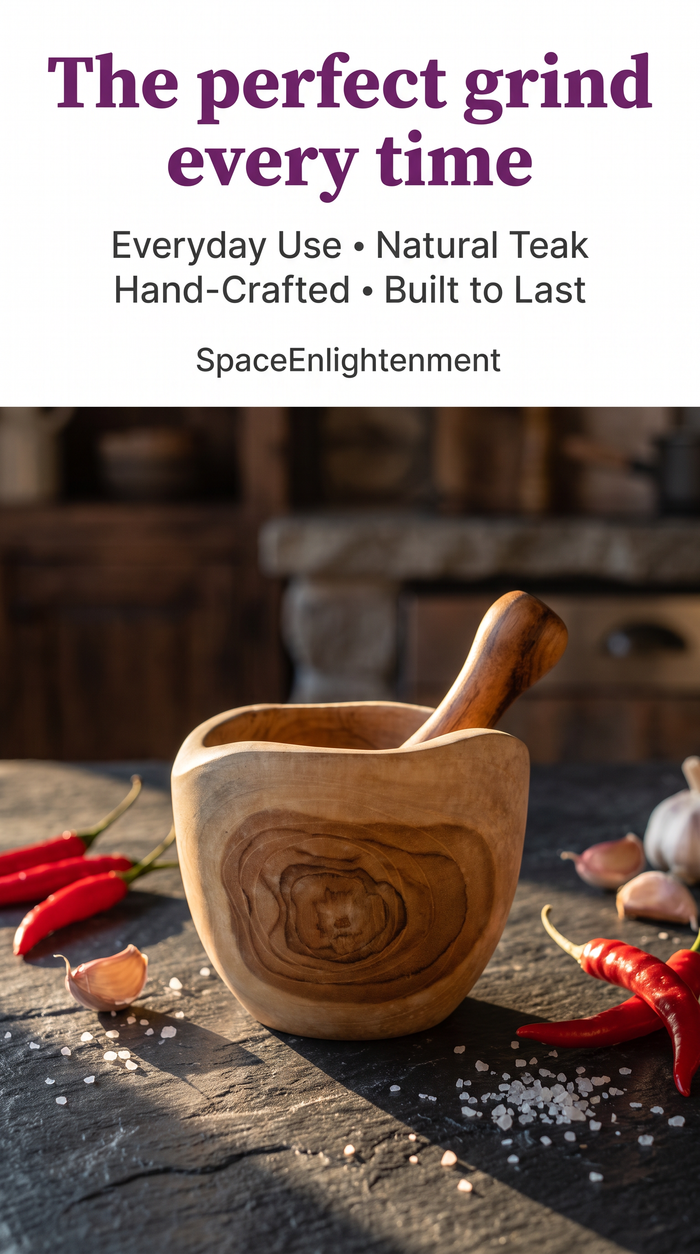Pestle & Mortar Set Handcrafted From Teakwood - SMALL