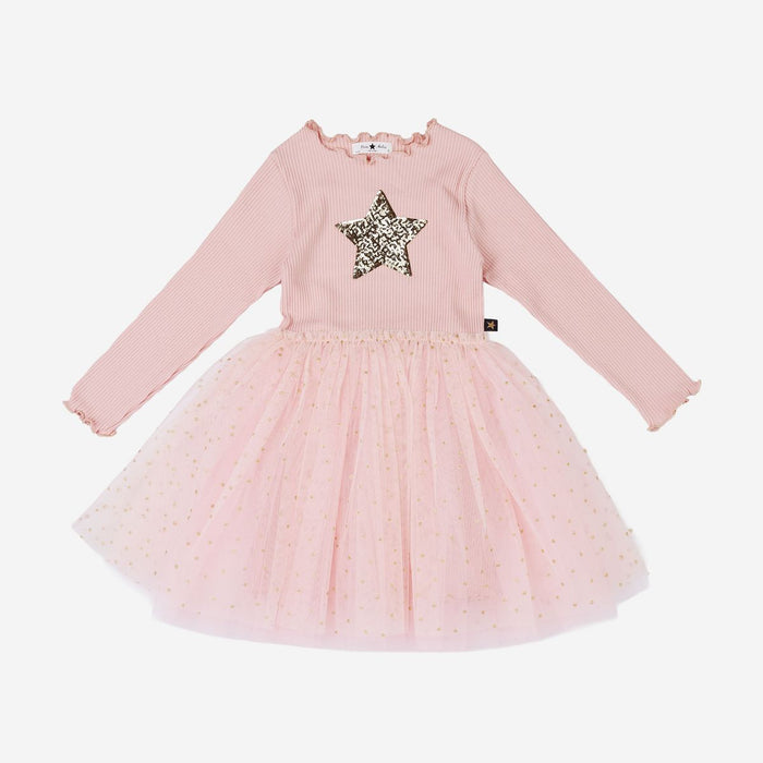 Petite Hailey Madlyn Star Tutu Dress in Peach