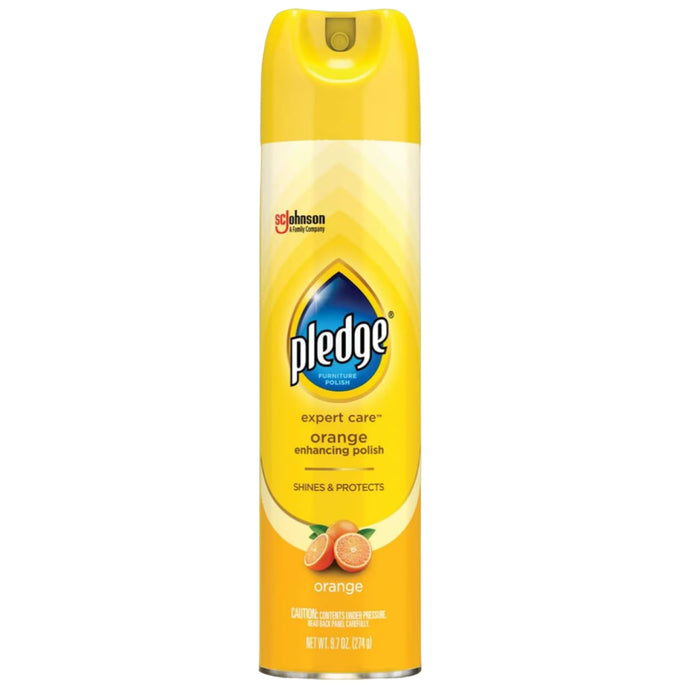 Pledge Orange Furniture Polish Spray, 9.7 oz - 6 Pack