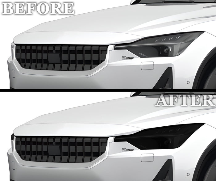 Full Headlight Taillight Precut Smoked PPF Tint Kit Overlay Film Fits Polestar 2 2020 - 2025 - Bogar Tech Designs